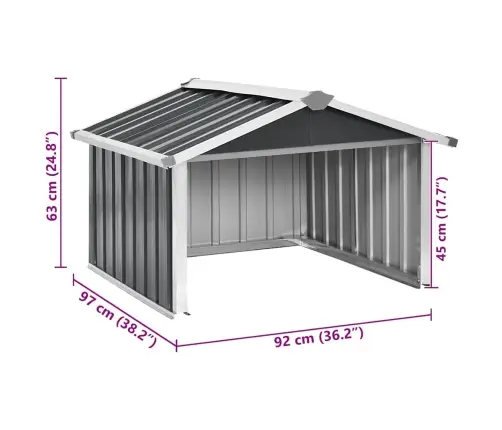Robotizēta Zāles Pļāvēja Novietne, 92X97X63 Cm, Antracītpelēka Vidaxl