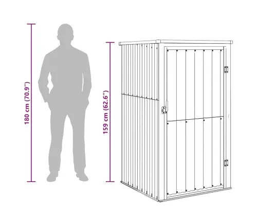 Dārza Šķūnis, Brūns, 88X89X161 Cm, Cinkots Tērauds Vidaxl