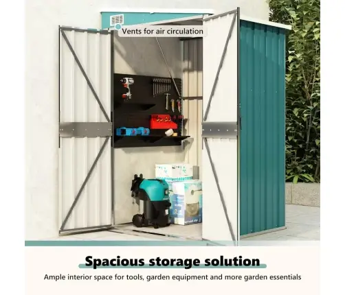 Dārza Šķūnis, Zaļš, 118X100X178 Cm, Cinkots Tērauds Vidaxl