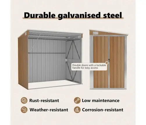 Sodo Pašiūrė, Ruda, 118X194X178cm Galvanizuotas Plienas