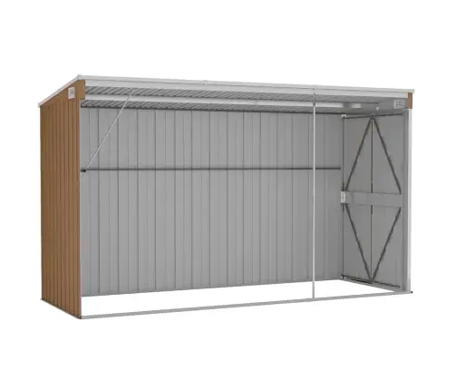 Dārza Šķūnis, Brūns, 118X288X178 Cm, Cinkots Tērauds Vidaxl