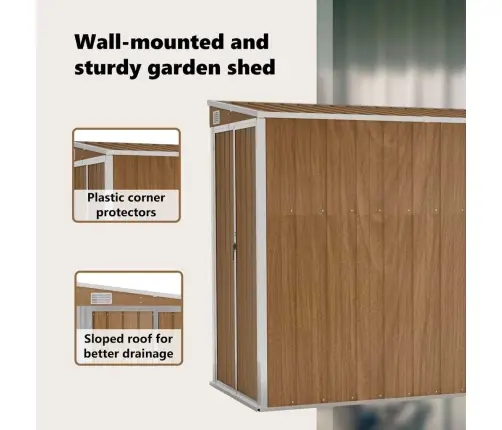 Dārza Šķūnis, Brūns, 118X288X178 Cm, Cinkots Tērauds Vidaxl