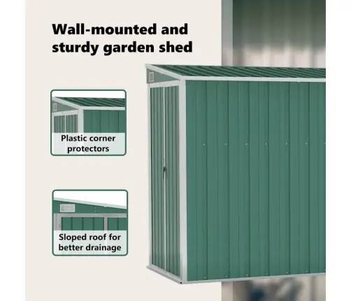 Sodo Pašiūrė, Žalia, 118X382X178cm Galvanizuotas Plienas