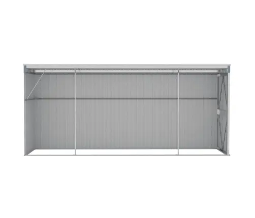 Dārza Šķūnis, Pelēks, 118X382X178 Cm, Cinkots Tērauds Vidaxl