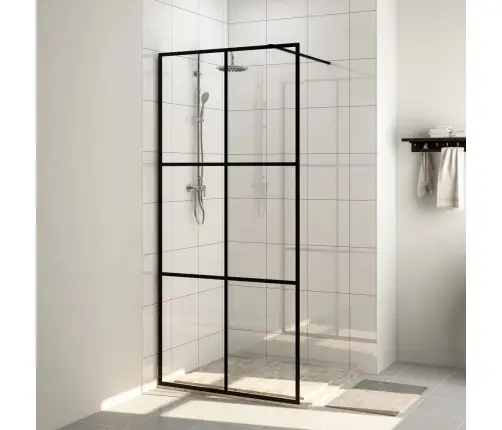 Dušo Sienelė Su Skaidriu Esg Stiklu, Juodos Spalvos, 80X195Cm