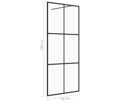 Dušas Siena, Caurspīdīgs Esg Stikls, 90X195 Cm, Melna Vidaxl