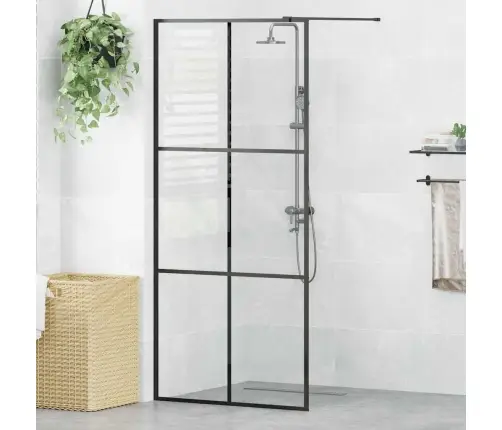 Dušas Siena, Caurspīdīgs Esg Stikls, 90X195 Cm, Melna Vidaxl