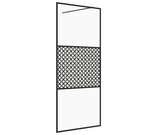 Dušo Sienelė Su Skaidriu Esg Stiklu, Juodos Spalvos, 115X195Cm