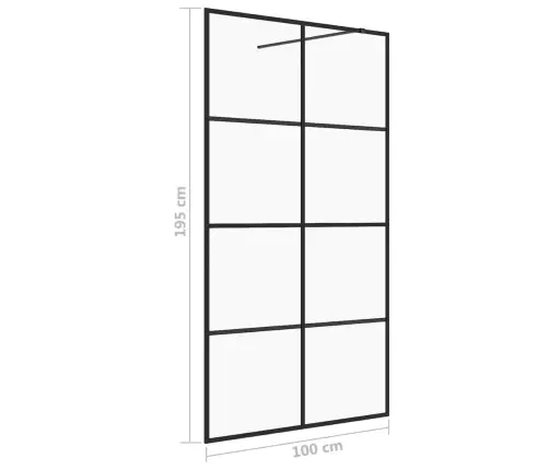 Dušinurga Sein, Läbipaistev Esg-Klaas, 100X195 cm Must