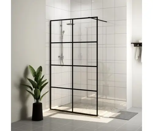 Dušo Sienelė Su Skaidriu Esg Stiklu, Juodos Spalvos, 140X195Cm