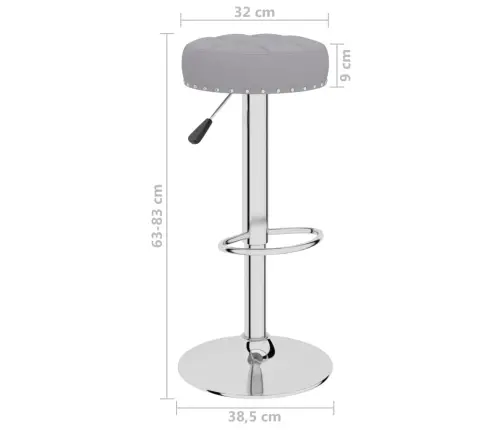 Bāra Krēsli, 2 Gab., Pelēks Audums Vidaxl