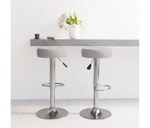 Bāra Krēsli, 2 Gab., Pelēks Audums Vidaxl