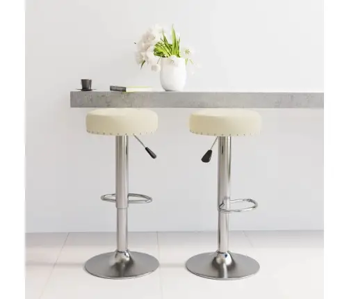 Bāra Krēsli, 2 Gab., Krēmkrāsas Audums Vidaxl