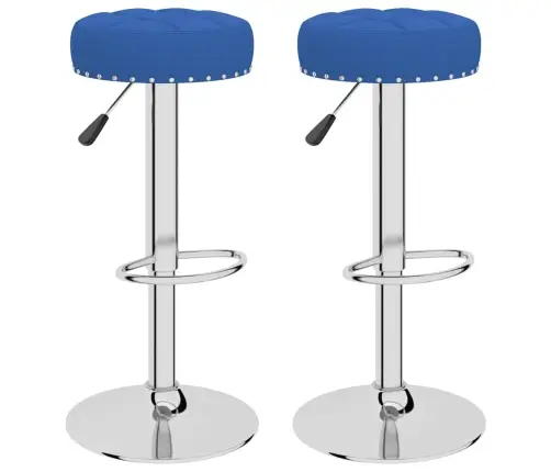 Bāra Krēsli, 2 Gab., Zils Audums Vidaxl