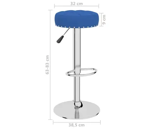 Bāra Krēsli, 2 Gab., Zils Audums Vidaxl