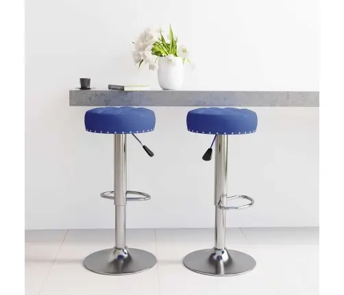 Bāra Krēsli, 2 Gab., Zils Audums Vidaxl