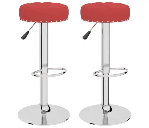 Bāra Krēsli, 2 Gab., Vīnsarkans Audums Vidaxl