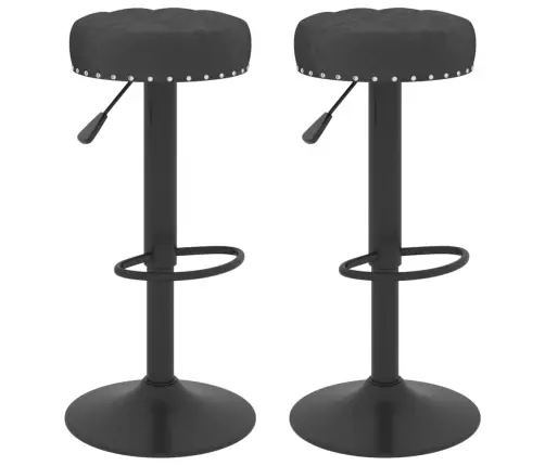 Baro Taburetės, 2Vnt., Juodos Spalvos, Aksomas