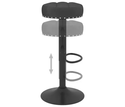 Baro Taburetės, 2Vnt., Juodos Spalvos, Aksomas