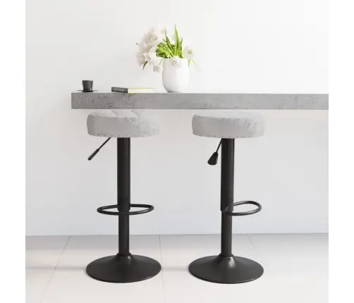 Bāra Krēsli, 2 Gab., Pelēks Samts Vidaxl