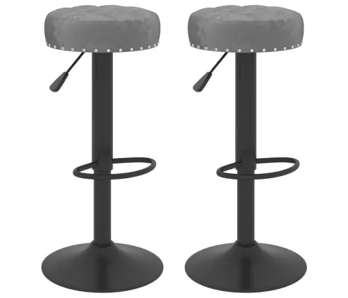 Bāra Krēsli, 2 Gab., Tumši Pelēks Samts Vidaxl