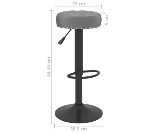 Bāra Krēsli, 2 Gab., Tumši Pelēks Samts Vidaxl