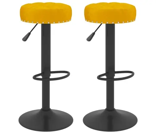 Bāra Krēsli, 2 Gab., Sinepju Dzeltens Samts Vidaxl