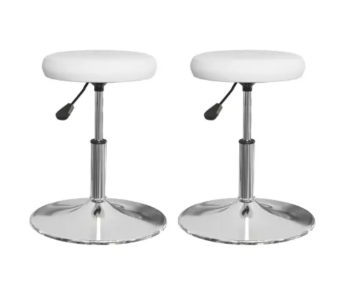 Söögitoolid 2 Tk, Valge, Kunstnahk