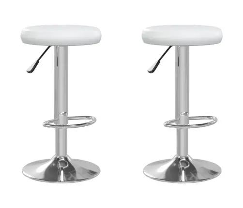 Bāra Krēsli, 2 Gab., Balta Mākslīgā Āda Vidaxl