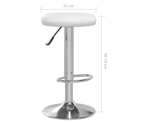 Bāra Krēsli, 2 Gab., Balta Mākslīgā Āda Vidaxl