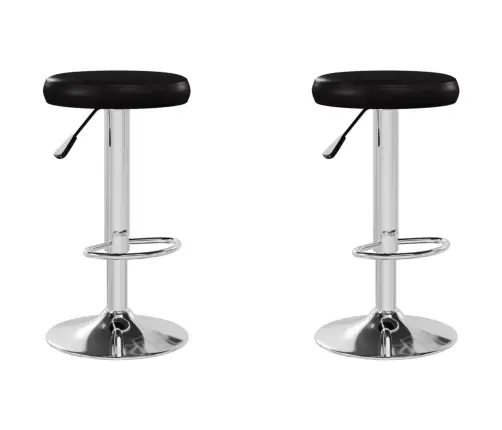 Bāra Krēsli, 2 Gab., Melna Mākslīgā Āda Vidaxl