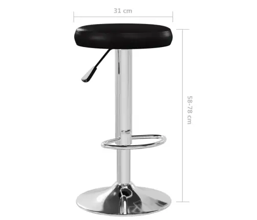 Bāra Krēsli, 2 Gab., Melna Mākslīgā Āda Vidaxl