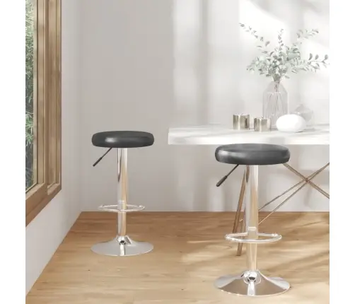 Bāra Krēsli, 2 Gab., Melna Mākslīgā Āda Vidaxl