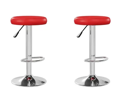 Bāra Krēsli, 2 Gab., Sarkana Mākslīgā Āda Vidaxl