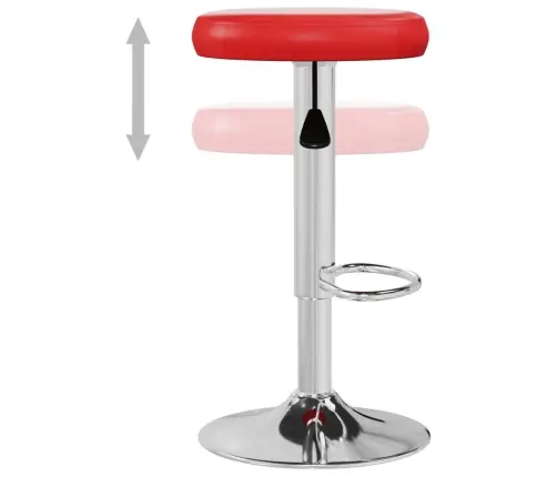 Bāra Krēsli, 2 Gab., Sarkana Mākslīgā Āda Vidaxl