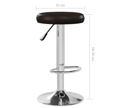 Bāra Krēsli, 2 Gab., Brūna Mākslīgā Āda Vidaxl