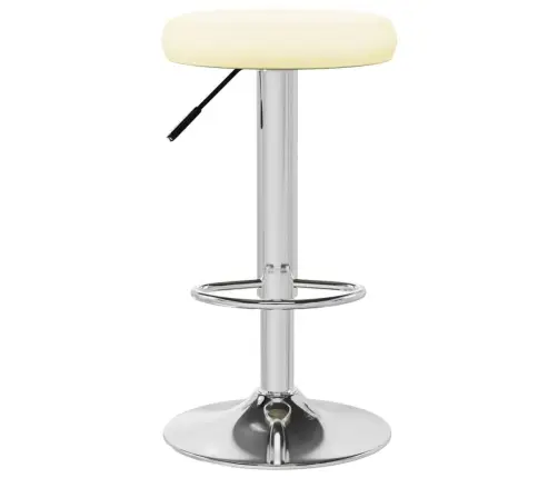 Baro Taburetės, 2Vnt., Kreminės Spalvos, Dirbtinė Oda