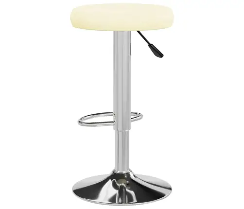 Baro Taburetės, 2Vnt., Kreminės Spalvos, Dirbtinė Oda