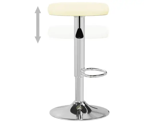 Baro Taburetės, 2Vnt., Kreminės Spalvos, Dirbtinė Oda