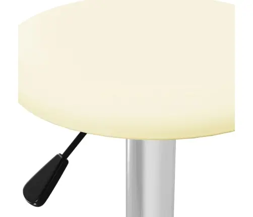 Baro Taburetės, 2Vnt., Kreminės Spalvos, Dirbtinė Oda