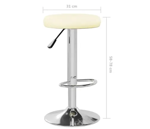 Baro Taburetės, 2Vnt., Kreminės Spalvos, Dirbtinė Oda