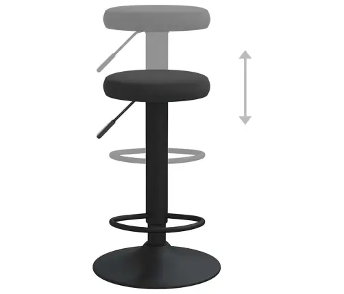 Baro Taburetės, 2Vnt., Juodos Spalvos, Aksomas