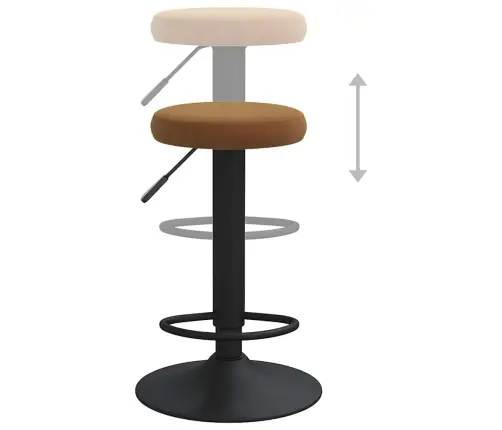 Baro Taburetės, 2Vnt., Rudos Spalvos, Aksomas