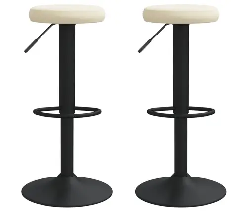 Bāra Krēsli, 2 Gab., Krēmkrāsas Samts Vidaxl