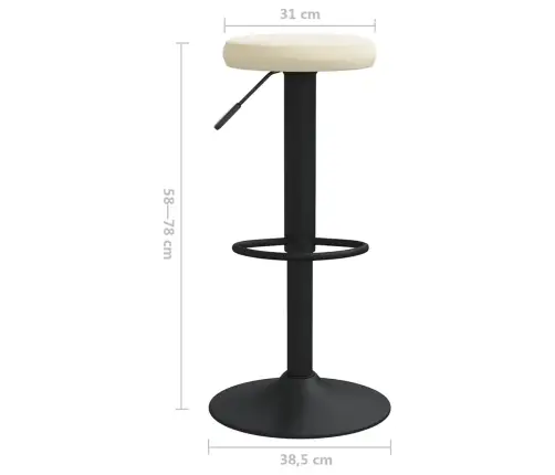 Bāra Krēsli, 2 Gab., Krēmkrāsas Samts Vidaxl