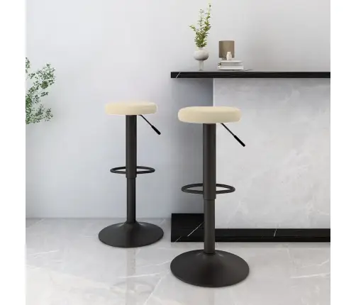 Bāra Krēsli, 2 Gab., Krēmkrāsas Samts Vidaxl