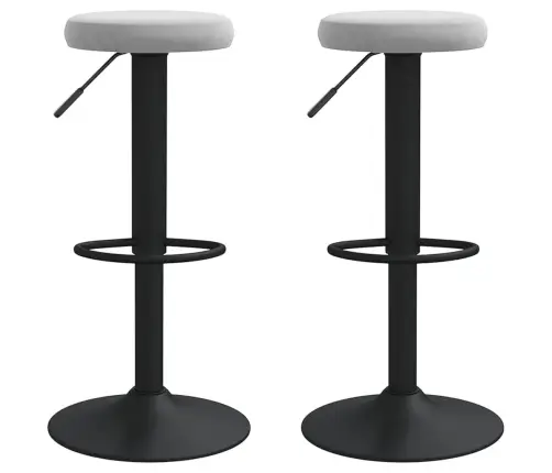 Bāra Krēsli, 2 Gab., Gaiši Pelēks Samts Vidaxl