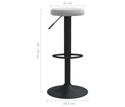 Bāra Krēsli, 2 Gab., Gaiši Pelēks Samts Vidaxl