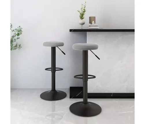 Bāra Krēsli, 2 Gab., Gaiši Pelēks Samts Vidaxl