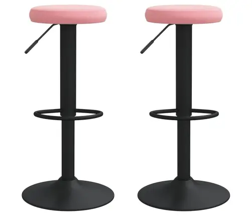 Bāra Krēsli, 2 Gab., Rozā Samts Vidaxl